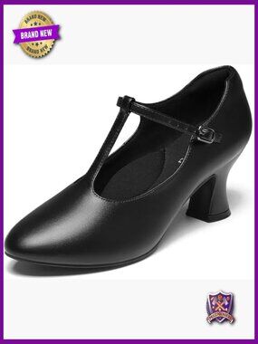 T-Strap Character Dance Shoes with 2"/2.5" Heel - Women's Ballroom Latin Salsa